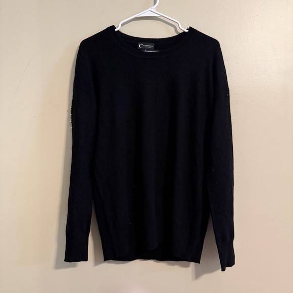 C by Bloomingdales Womens Medium 2-Ply 100% Cashmere Sweater pearls embellished - Picture 1 of 7